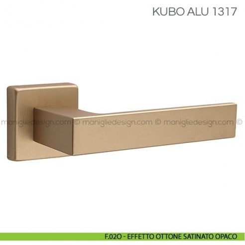 Maniglia per porta Kubo Alu Fimet Handles F.02O - Effetto Ottone Satinato Opaco