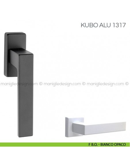 Maniglia per finestra martellina DK Kubo Alu Fimet Handles F B.O. - Bianco Opaco