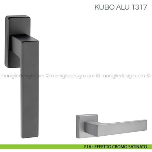 Maniglia per finestra martellina DK Kubo Alu Fimet Handles F16 - Effetto Cromo Satinato