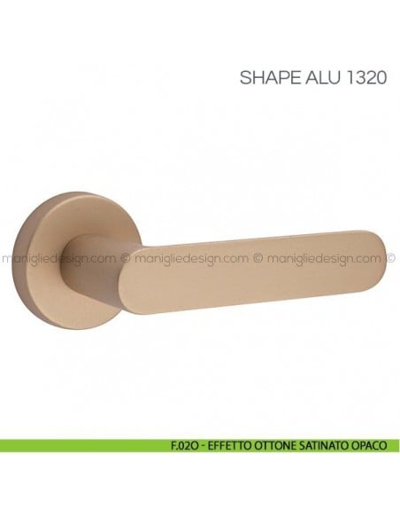 Maniglia per porta Shape Alu Fimet Handles F.02O - Effetto Ottone Satinato Opaco