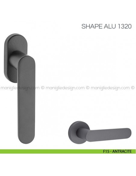 Maniglia per finestra martellina DK Shape Alu Fimet Handles F15 - Antracite