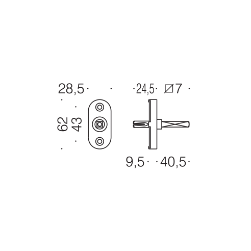 Movimento DK 40 senza scatti per maniglia finestra Antologhia disegno