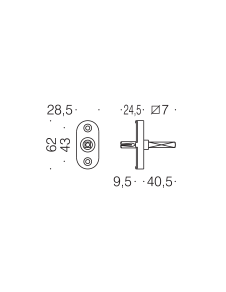Movimento DK 40 senza scatti per maniglia finestra Antologhia disegno