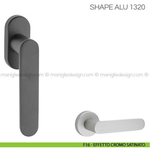 Maniglia per finestra martellina DK Shape Alu Fimet Handles F16 - Effetto Cromo Satinato