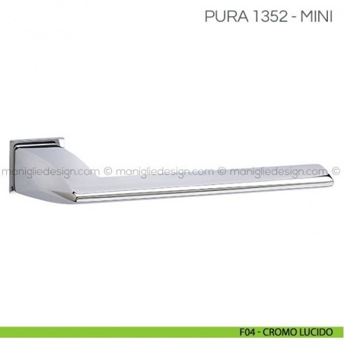 Maniglia per porta Pura Fimet Handles con rosetta mini F04 - Cromo Lucido