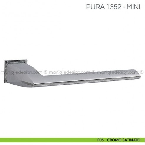 Maniglia per porta Pura Fimet Handles con rosetta mini F05 - Cromo Satinato