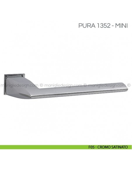 Maniglia per porta Pura Fimet Handles con rosetta mini F05 - Cromo Satinato