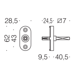 Movimento DK 40 per maniglia finestra Antologhia senza boccole 4 scatti 2