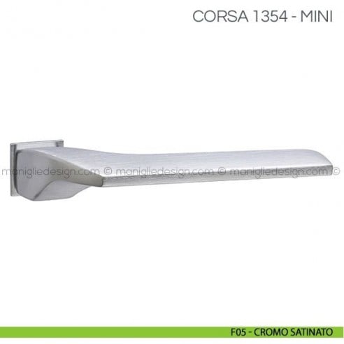 Maniglia per porta Corsa Fimet Handles con rosetta mini F05 - Cromo Satinato
