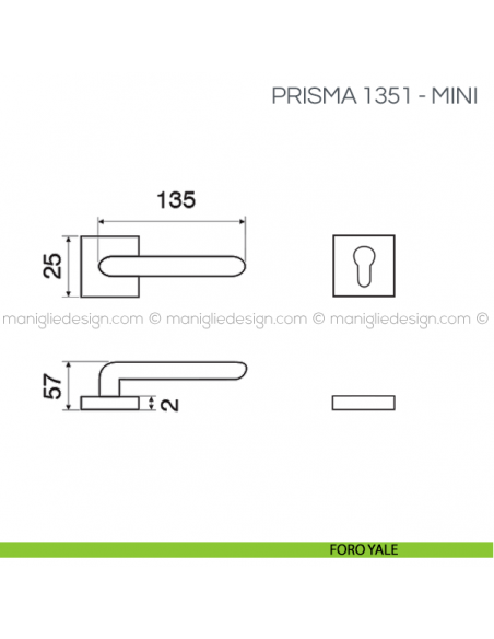 Maniglia per porta Corsa Fimet Handles con rosetta mini foro patent