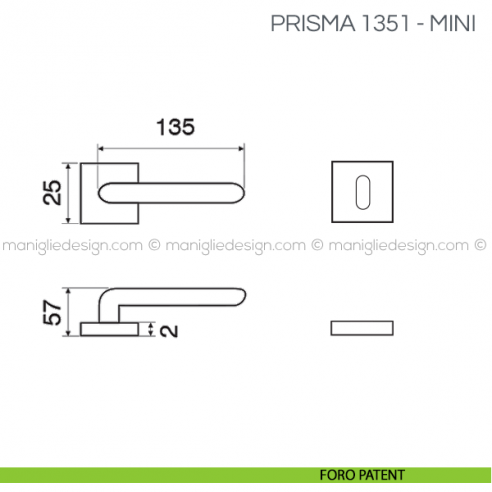 Maniglia per porta Corsa Fimet Handles con rosetta mini foro yale