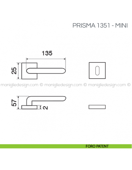 Maniglia per porta Corsa Fimet Handles con rosetta mini foro yale