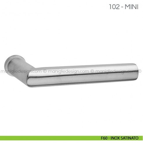 Maniglia per porta 102 in acciaio inox Fimet Handles con rosetta mini F60 - Inox Satinato