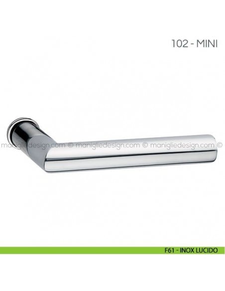 Maniglia per porta 102 in acciaio inox Fimet Handles con rosetta mini F61 - Inox Lucido