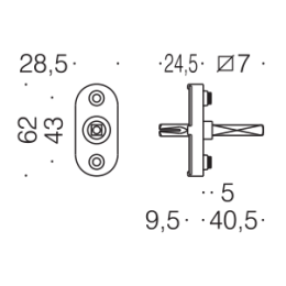 Movimento DK 40D per maniglia finestra Antologhia con boccole Ø 10 - 4 scatti 2