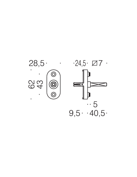 Movimento DK 40D per maniglia finestra Antologhia con boccole Ø 10 - 4 scatti disegno