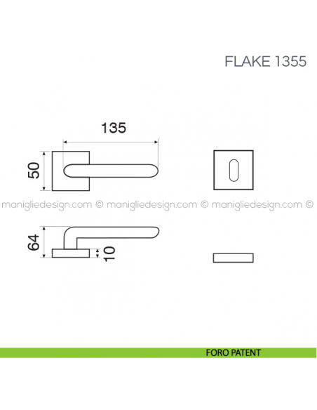 Maniglia per porta Flake Fimet Handles foro patent