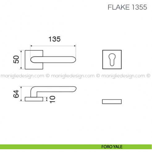Maniglia per porta Flake Fimet Handles foro yale