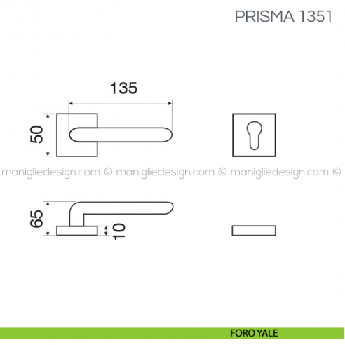 Maniglia per porta Prisma Fimet Handles foro yale