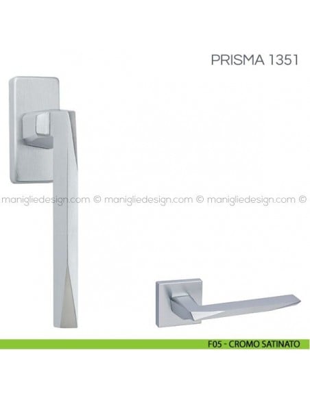Maniglia per finestra martellina DK Prisma Fimet Handles F05 - Cromo Satinato