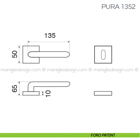 Maniglia per porta Pura Fimet Handles foro patent