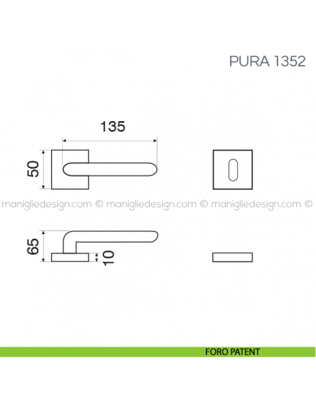 Maniglia per porta Pura Fimet Handles foro patent