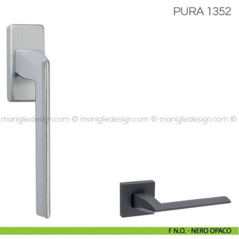 Maniglia per finestra martellina DK Pura Fimet Handles F N.O. - Nero Opaco