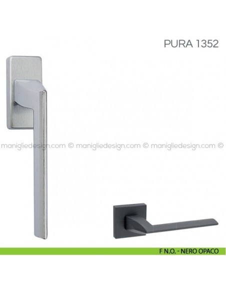 Maniglia per finestra martellina DK Pura Fimet Handles F N.O. - Nero Opaco