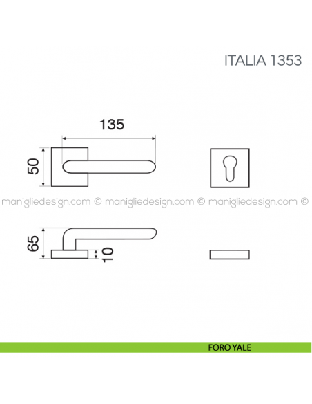 Maniglia per porta Italia Fimet Handles foro yale