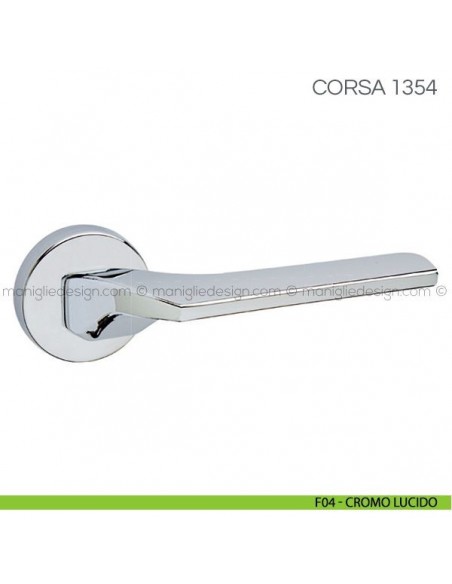Maniglia per porta Corsa Fimet Handles con rosetta tonda F04 - Cromo Lucido