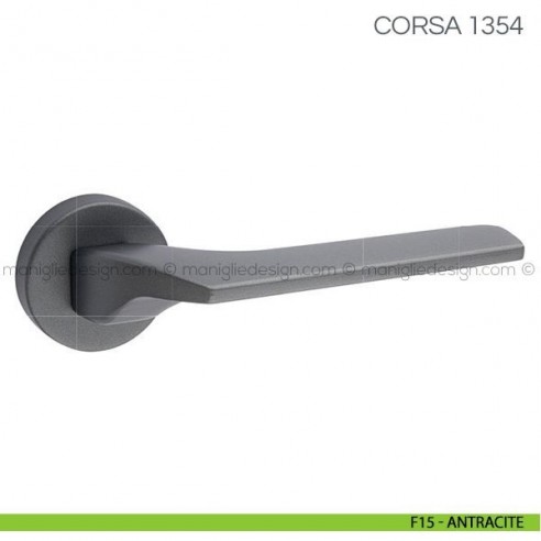 Maniglia per porta Corsa Fimet Handles con rosetta tonda F15 - Antracite