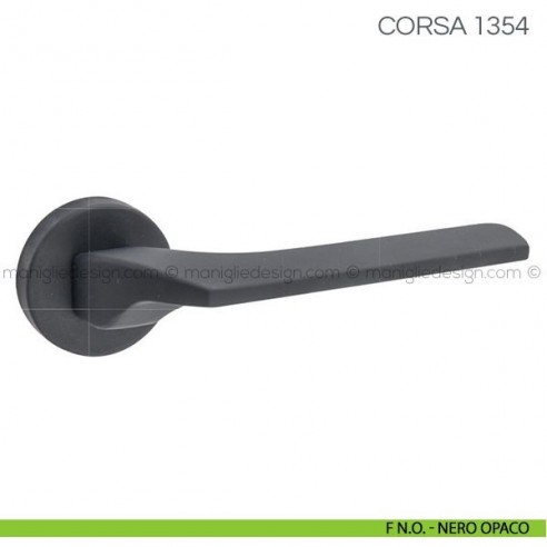 Maniglia per porta Corsa Fimet Handles con rosetta tonda F N.O. - Nero Opaco