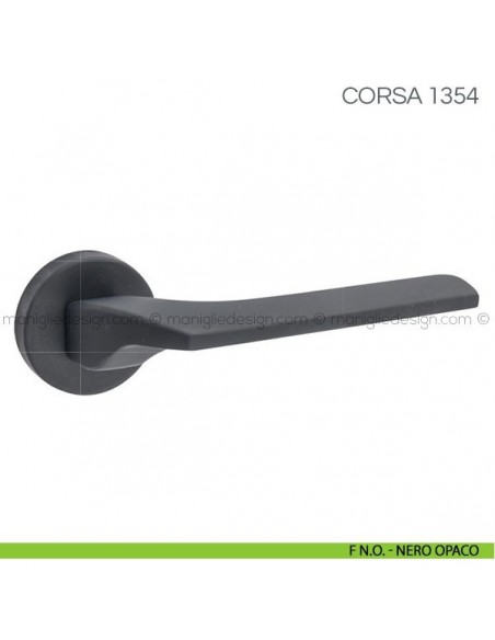 Maniglia per porta Corsa Fimet Handles con rosetta tonda F N.O. - Nero Opaco