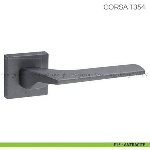 Maniglia per porta Corsa Fimet Handles con rosetta quadrata F15 - Antracite