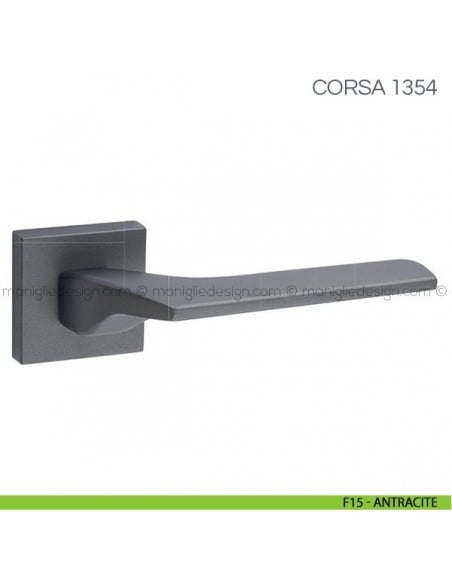 Maniglia per porta Corsa Fimet Handles con rosetta quadrata F15 - Antracite