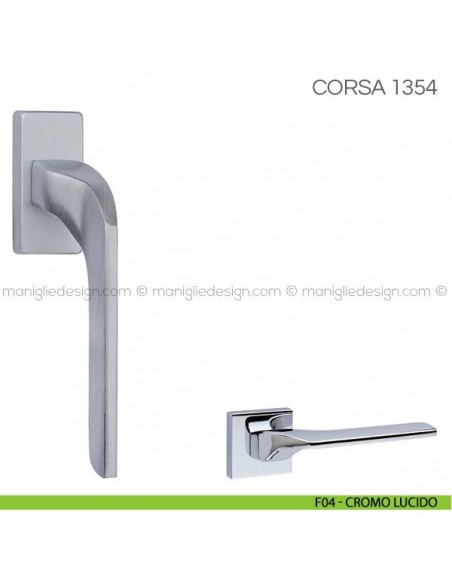 Maniglia martellina DK per finestra Corsa Fimet Handles F04 - Cromo Lucido