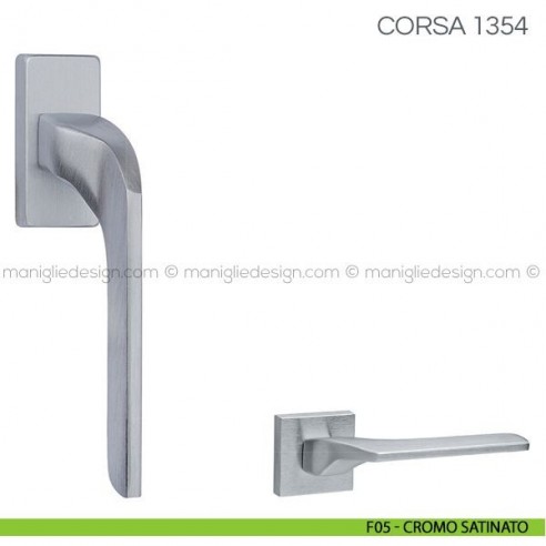 Maniglia martellina DK per finestra Corsa Fimet Handles F05 - Cromo Satinato