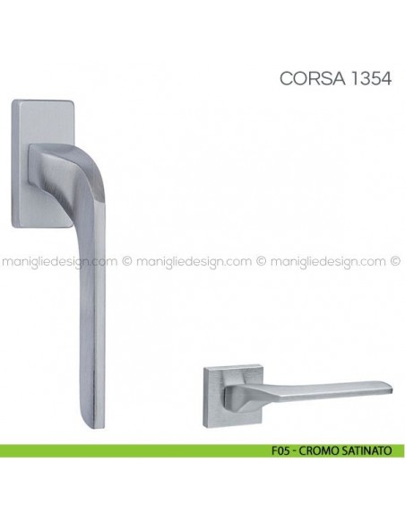 Maniglia martellina DK per finestra Corsa Fimet Handles F05 - Cromo Satinato