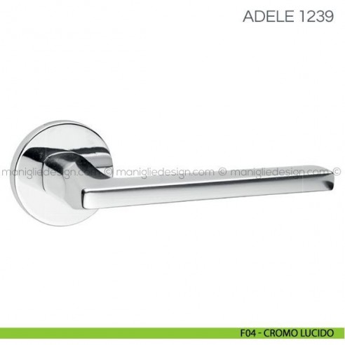 Maniglia per porta Adele Fimet Handles con rosetta tonda bassa F04 - Cromo Lucido