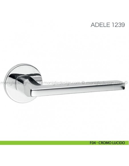 Maniglia per porta Adele Fimet Handles con rosetta tonda bassa F04 - Cromo Lucido
