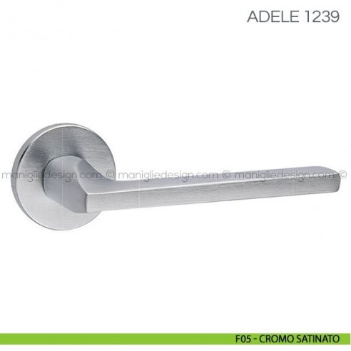 Maniglia per porta Adele Fimet Handles con rosetta tonda bassa F05 - Cromo Satinato
