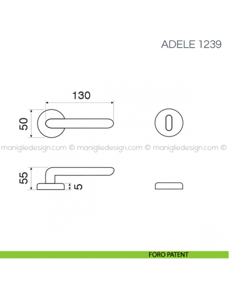 Maniglia per porta Adele Fimet Handles con rosetta tonda bassa foro patent
