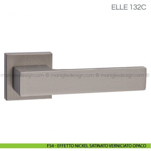 Maniglia per porta Elle Fimet Handles F54 - Effetto Nickel Satinato Verniciato Opaco