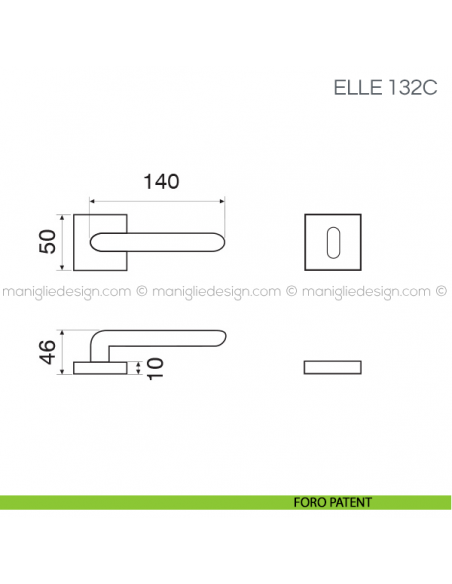 Maniglia per porta Elle Fimet Handles foro patent