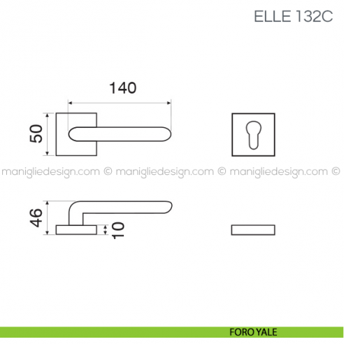 Maniglia per porta Elle Fimet Handles foro yale