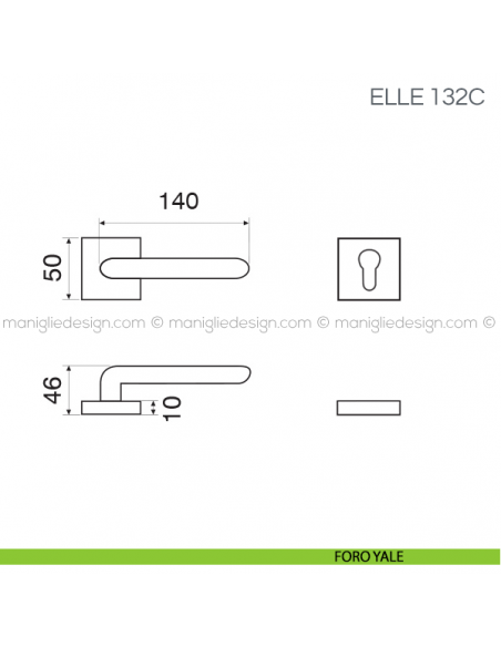 Maniglia per porta Elle Fimet Handles foro yale