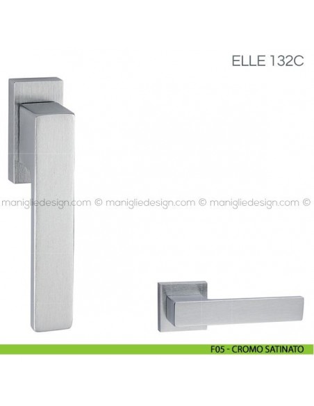 Maniglia per finestra martellina DK Elle Fimet Handles F05 - Cromo Satinato