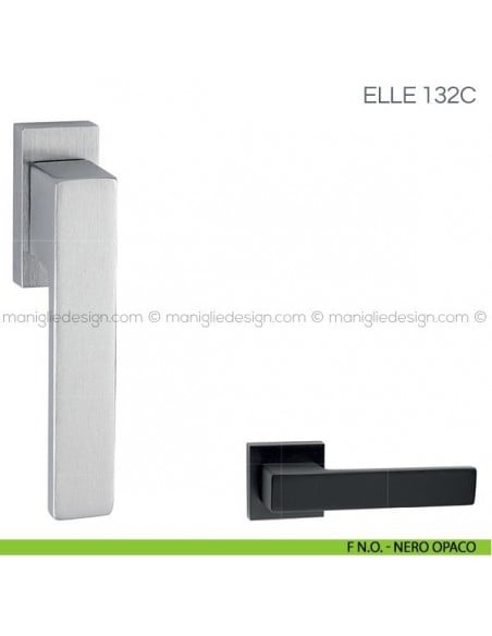 Maniglia per finestra martellina DK Elle Fimet Handles F N.O. - Nero Opaco