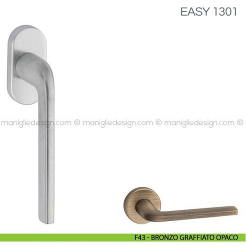 Maniglia per finestra martellina DK Easy Fimet Handles F43 - Bronzo Graffiato Opaco