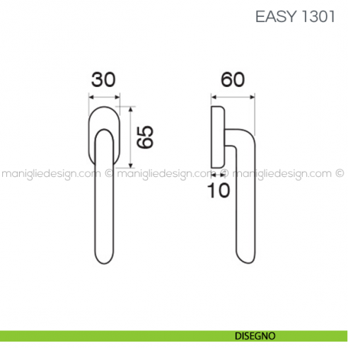 Maniglia per finestra martellina DK Easy Fimet Handles disegno